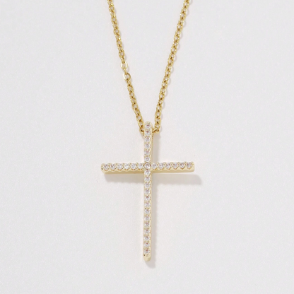 Proverbs Necklace - Gold / White Stones