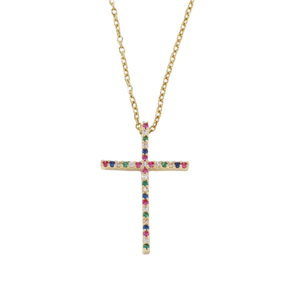 Proverbs Necklace - Gold / Colorful Stones